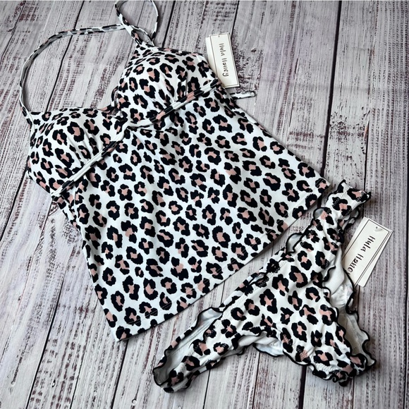 Hula Honey Cheetah Animal Print Tankini Swim Top - Picture 2 of 6